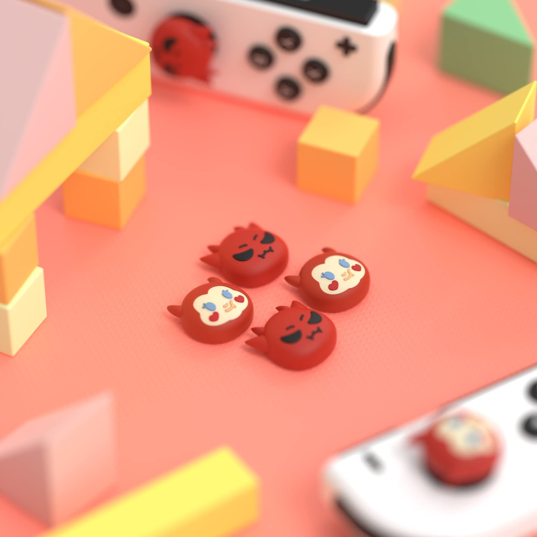 PlayVital Halloween Joystick Caps for Nintendo Switch, Thumbstick Grips for Switch Lite, Analog Cover for OLED Joycon Thumb Grip Caps - Little Devils