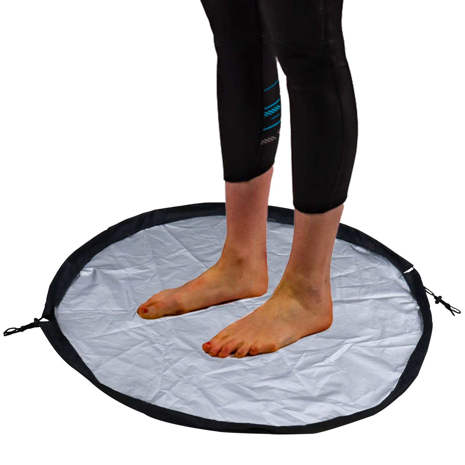 Nanaborn Wetsuit Bag 90x90cm - Large Beach Changing Mat, Swimsuits Dive Gear Storage with Handles, Portable for Swimming, Surfing (Black, 1 Pack)