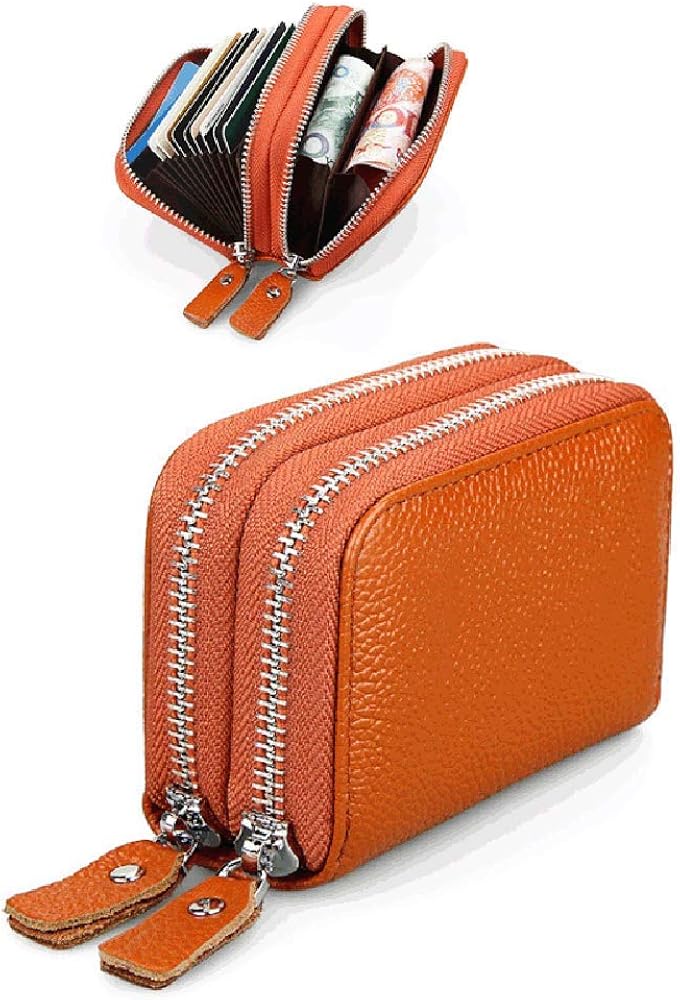 FEITH&FELLY Kreditkartenetui Aus Echtem Leder - RFID-Schutz Mit Reißverschluss