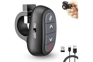 OMYPOTT Presentation Clicker Wireless Presenter Remote: PowerPoint PPT Clickers, Rechargeable USB Presentations Finger Ring Hyperlink Google Slide for Mac Laptop Office Computer