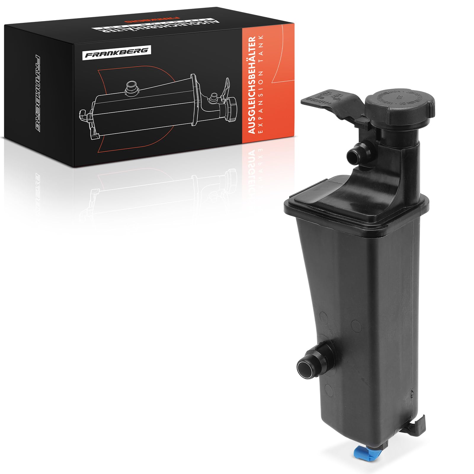 Frankberg Radiator Coolant Expansion Tank with Cap and Sensor Compatible with 3 Series E46 316-330 1.6L-3.0L 1997-2007 X3 E83 2.0L-3.0L 2004-2011 X5 E53 3.0L SUV 2000-2006 Replace# 17117573781