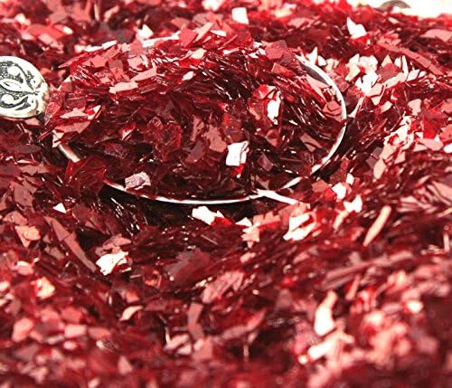 Meyer Imports Crushed Glass Glitter for Arts and Crafts - Broken Glass German Glitter for Resin Craft Art / Tumblers/ Nail Art / DIY Jewelry Making Decoration - 4 OZ Bag - Translucent Dark Red