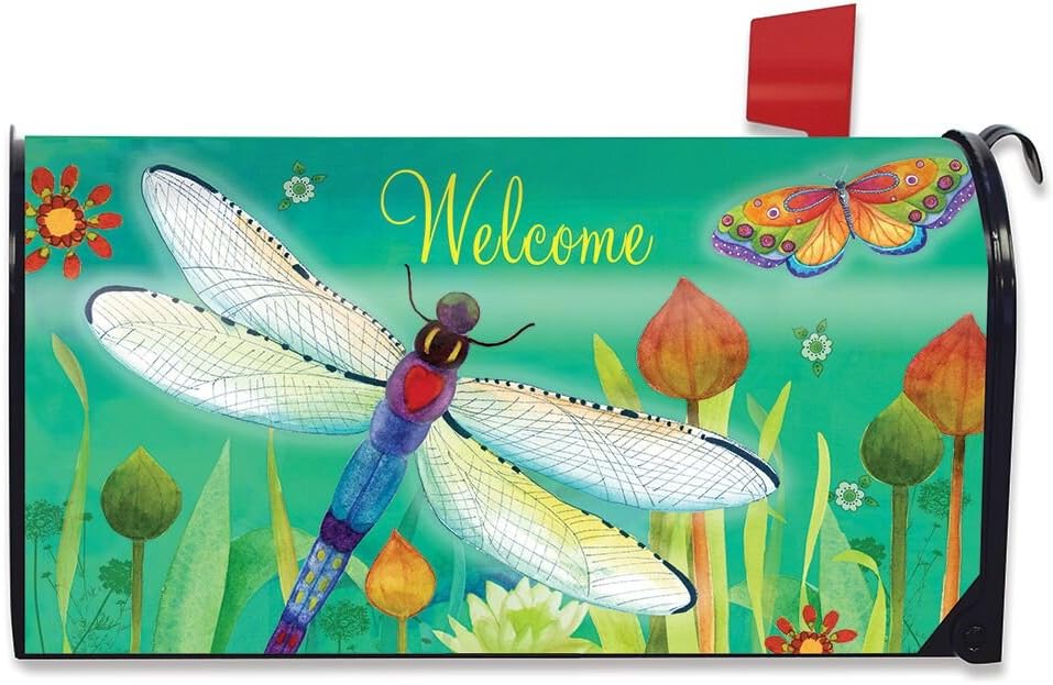 Briarwood Lane Dragonfly Dream Spring Magnetic Mailbox Cover Standard