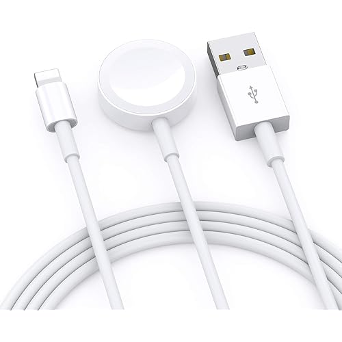 TISSYEE Smart iWatch Charger, 2in1 Wireless Charging Magnetic Cable for Apple Watch Series SE/6/5/4/3/2/1 and iPhone12/11/Pro/Max/XR/XS/XS Max/X&Pad Series（3.2 FT/1M）