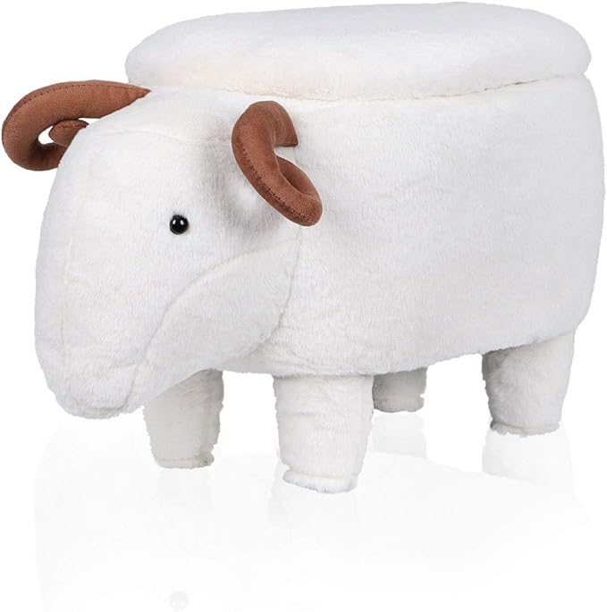 XHCP Animal Footstools/Ottoman/Seat with 4 Rubber Wood Legs