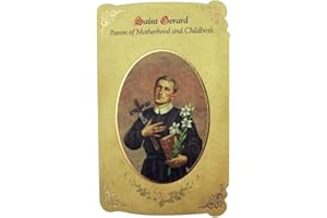 CATHOLIC BRANDS Silver Tone Saint Gerard Patron of Motherhood and Childbirth Medal and Holy Card, 1 Inch