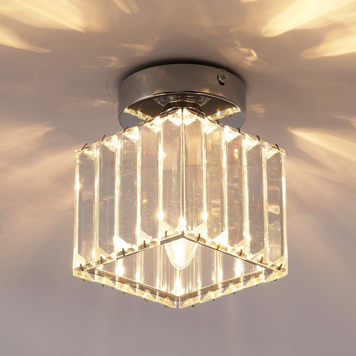 Mini Crystal Ceiling Light,Hallway Flush Mount Ceiling Light,Modern
