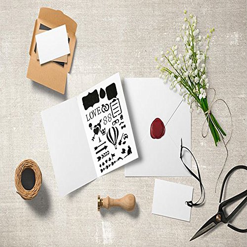 YARKOR 20 Pieces Bullet Stencil Plastic Planner Stencils,for Journaling/Scrapbooking/Card/Art Projects/DIY Drawing Template Stencil 4x7 Inch,Eraser,Binder Clips,Mechanical Pencil and Greeting Card - Thumbnail 5