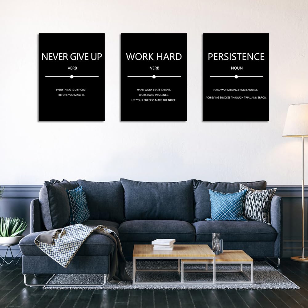 Motivational Canvas Poster Prints 3 Pieces Entrepreneur Positive Quotes ...