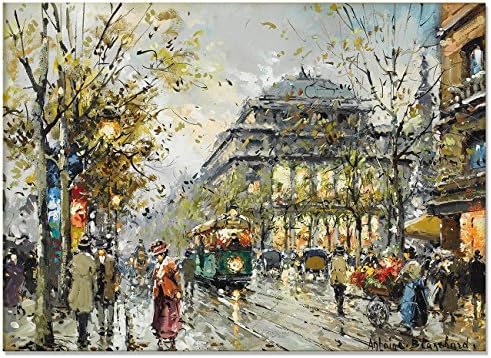 Maison Artwork Impressionism Oil Painting Replica Paris Street Prints On Canvas Landscape City Canvas Painting Wall Art Decoration For Living Room No Frame (70x100cm, MS053)