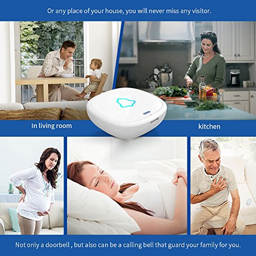 KERUI Wireless Waterproof Panic Touch Button Doorbell 433MHz Emergency Calling Alert F52 for Home Alarm System Security - Thumbnail 6