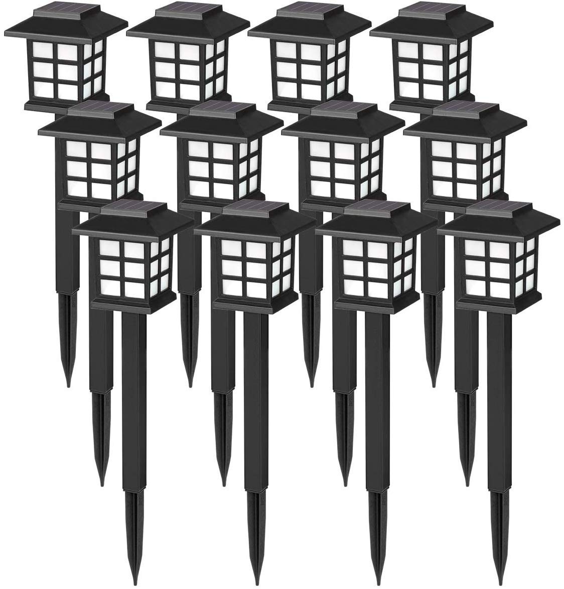 JOYWAY 4Pack Solar Pathway Lights Outdoor, Waterproof Outdoor Solar Lights for Garden, Landscape, Path, Yard, Patio, Driveway, Walkway