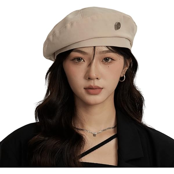 Women Y2K French Beret Hat Korean Retro Painter Hat with Letter