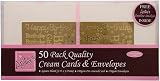Anita's Square Plain Blank Cards & Envelopes 135x135mm Cream Pack 50