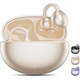 Jacuate Clip on Earbuds,Open Ear Earbuds Wireless Bluetooth 5.4, Lightweight Open Ear Headphones with Mic 58H Battery,Waterproof,for Sports, Running, Small Ears & Glasses Wearers,Workouts