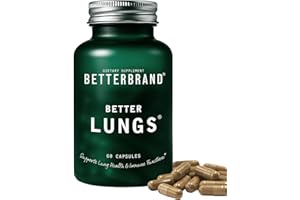 Betterbrand BetterLungs Daily Respiratory Health Supplement | with Mullein Leaf, Elderberry, Vitamin D, Ginseng and Reishi Mushroom | Lung Health, Allergy, Sinus, and Mucus Relief (60 Capsules)