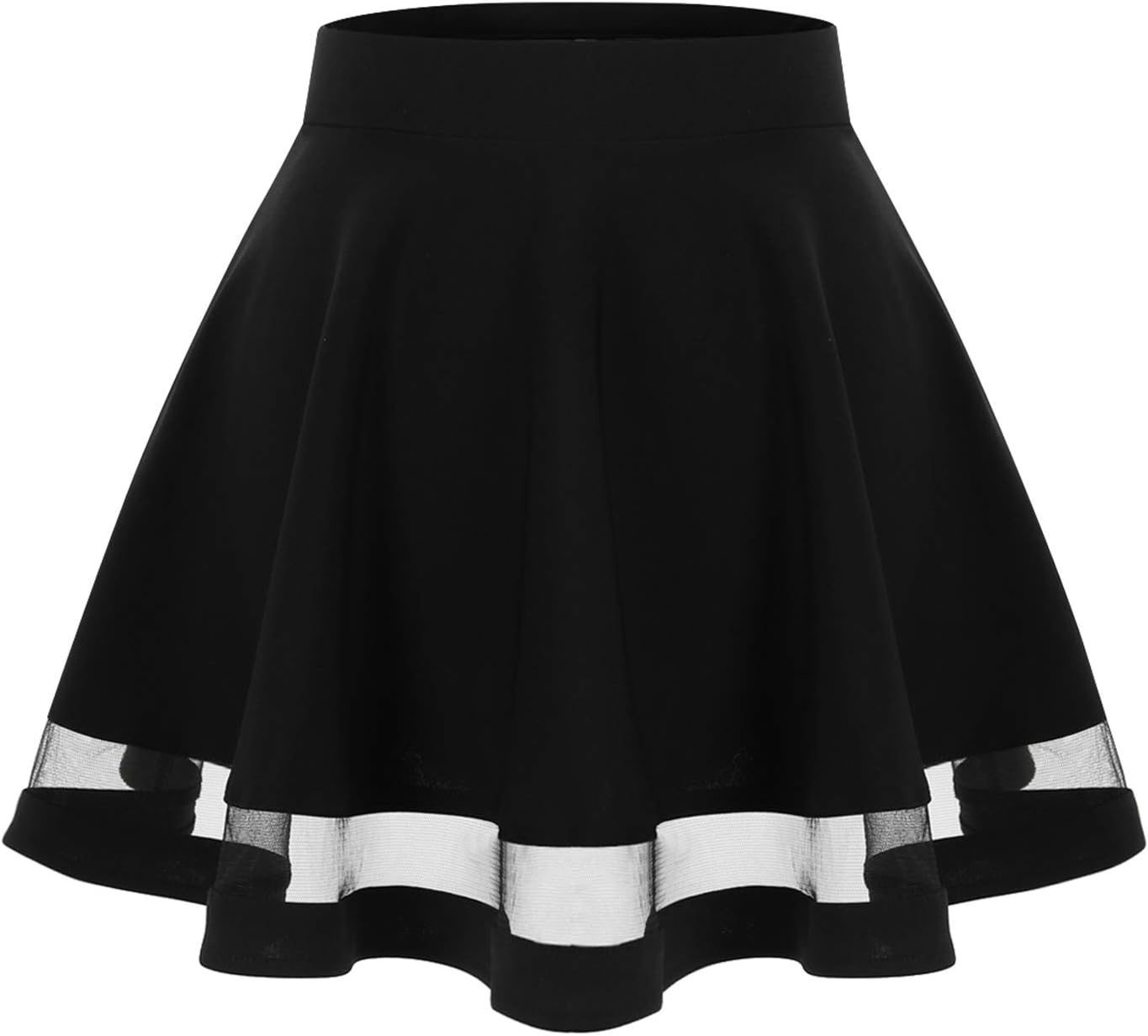 Wedtrend Women's Basic Versatile Stretchy A-line Flared Casual Mini Skater Skirt