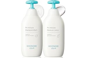 GOONGBE Pri-mmune Shampoo Bath & Moisture Lotion - Korean Baby Cleanser and Body Lotion - Hypoallergenic Moisturizing & Calming Daily Skincare - Gentle Cleanse, Naturally Derived, 11.8 oz.