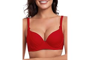 Colloyes Women's Underwire Bikini Top Push Up Swimsuit Top Ruched Molded Padded Bathing Suit Tops