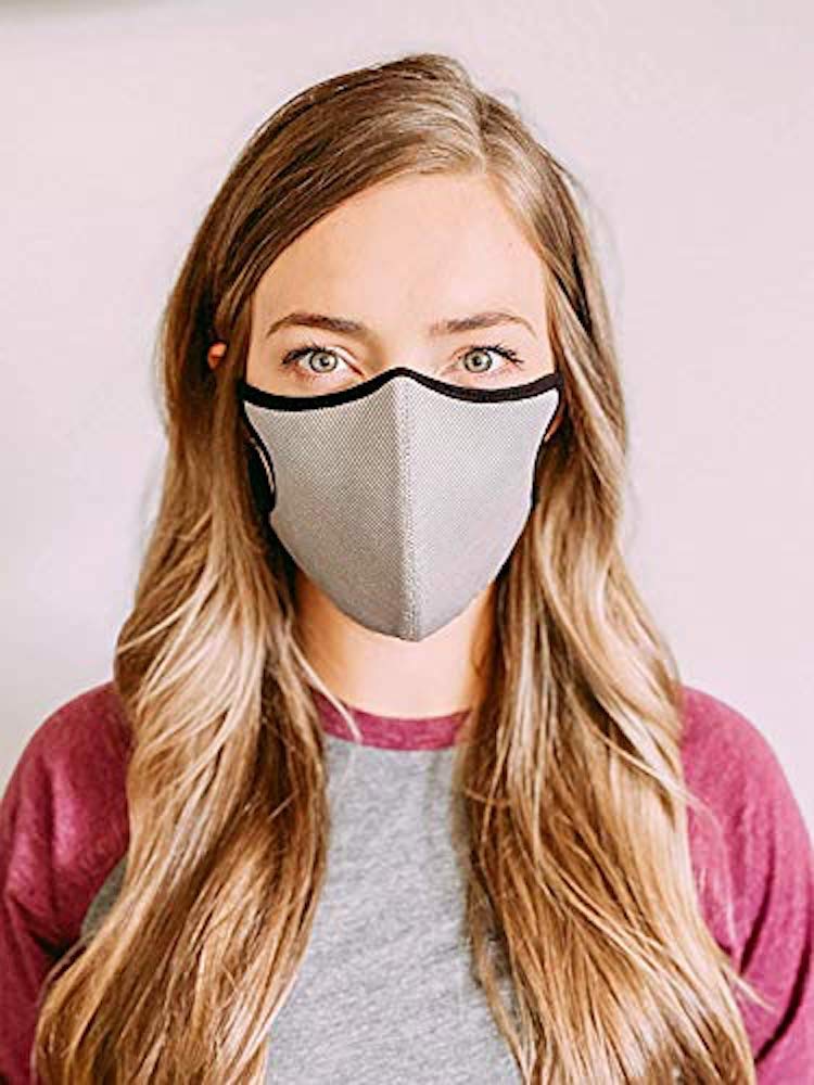 Shero 6-Layer Copper-Infused Face Mask with Nose Wire, Washable and Breathable Filtered Face Mask, (Gray, M/L)