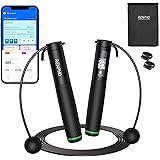 RENPHO Cordless Jump Rope, Weighted Jump Rope with Counter, Jump Ropes for Fitness, Smart Skipping Rope for Crossfit, Gym, Bu