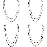 Bocar Long Necklaces for Women Trendy, Boho Layered Crystal Beaded Collar Necklaces for Women, Fashion Statement Necklaces Jewelry (NK-10084-1 set)