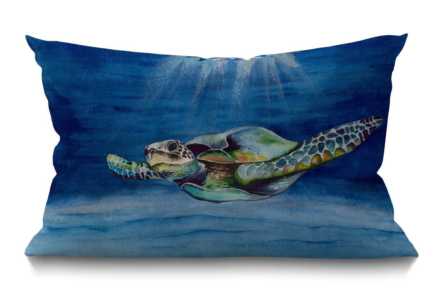 BGBDEIA Cushion Cover Sea Turtle Ocean Coastal Theme Marine Nautical Animal Underwater Outdoor Rectangular Throw Pillow Cover for Couch Sofa Home Decor Cotton Linen 30 x 50 cm 12x20 Inch