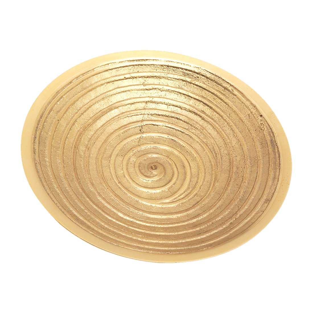 NKlaus Candles -Rill-Plate Ø10cm Brass candle plate gold wedding candle holder spiral design 10558