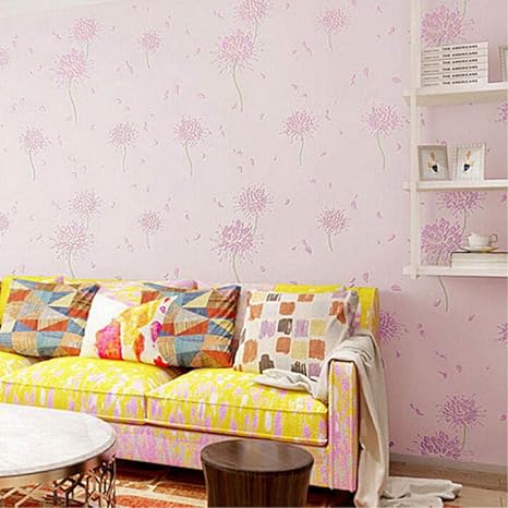 Amazon 壁紙 Diy モダンでシンプルな3d三次元壁紙 リビングルームのベッドルームの背景の壁用の不織布壁紙 53x950cm 薄ピンク 壁紙