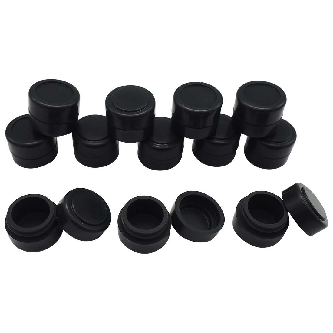 Gentcy Silicone 2ml Black 25pcs Containers Silicone Storage Jar Seals Oil Wax