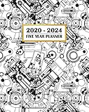 2020-2024 Five Year Planner: Engine Block Line Art