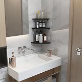 HORLIMER Black Corner Shelf Set of 6 Rustic Wooden Wall Shelves view 6