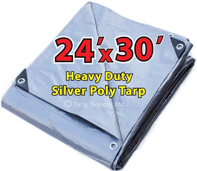 24'X30' Super Heavy Duty Silver Poly Tarp, Tarps Amazon Canada