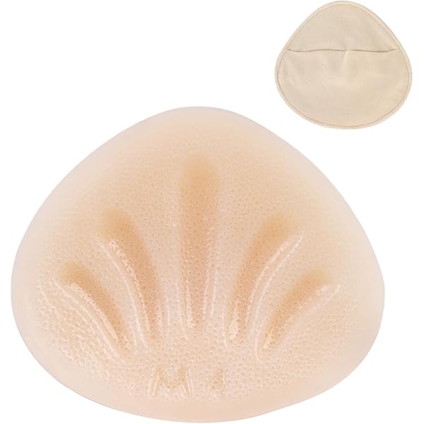 Silicone Breast Forms For Mastectomy & Crossdressing | Pair Of Concave Back Prosthesis, Natural Feel, Beige/Transparent