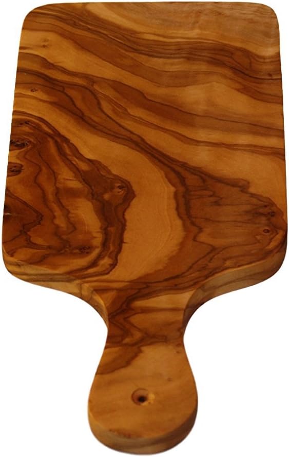 Cucina Priolo - Classic Olive Wood Paddle Cheese Board/Cutting Board, 12 inches