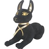 SUMMIT COLLECTION Black and Gold Ancient Egyptian Laying Anubis Dog Puppy Small Plush Doll