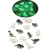 pequano 14PCS luminous Dinosaur Charms Decoration for Shoe,charms for boys Decoration for Bag,Bracelets Dinosaurs Themed Party Favor