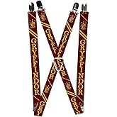 Buckle-Down Suspenders-Gryffindor/Crest Stripe3 Red/Gold