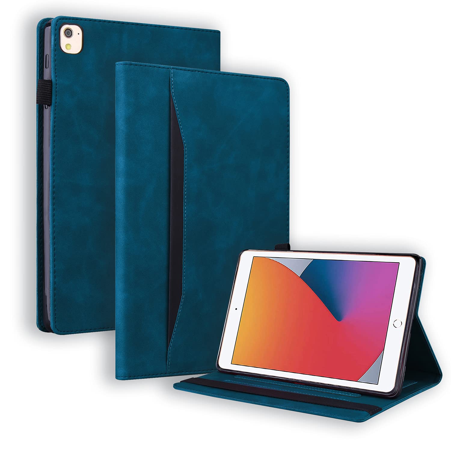 Auslbin Case for iPad 8th Gen/7th Gen(10.2 Inch 2020/2019),iPad Air 3 2019/iPad Pro 10.5 2017 Tablet,[Premium PU Leather][Auto Wake/Sleep][Pen Holder][Multi Angle Kickstand][with Card Slots] - Blue