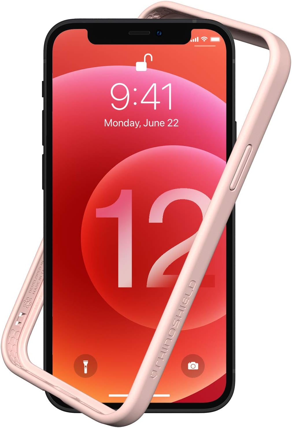 RhinoShield Bumper Case Compatible with [iPhone 12 Pro Max] | CrashGuard NX - Shock Absorbent Slim Design Protective Cover 3.5M / 11ft Drop Protection - Blush Pink