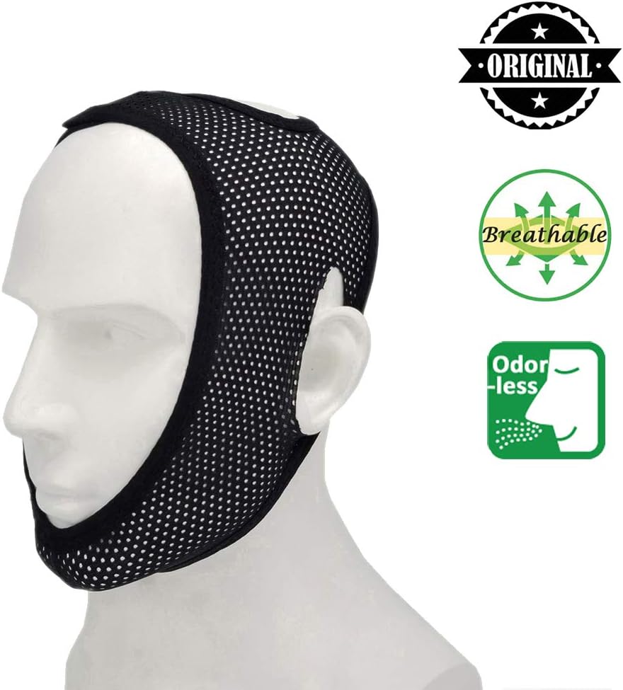 Chin Strap for Cpap Users, Most Comfortable Mesh Breathable Anti Snoring Devices Cpap Chin Strap for Snoring Stop Snoring Solution Anti Snoring Chin Strap Snore Strips Snore Stop Anti Snore Stopper