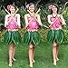 Ti Leaf Hula Skirt Hawaiian Leaf Skirt Green Grass Skirt with Artificial Hibiscus Flowers for Beach,Luau Party Supplies (Classic Flower(Short-Normal Size), 27in waist*15in length)