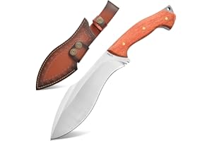 Gtkii GTK47 Fixed Blade Knife 1CM Thick DC53 Steel Blade Full Tang Rosewood Handle Heavy Duty Fix Knifes for Camping Bushcraft(Silver)