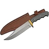 SZCO 12.25" Full Tang Bowie Knife with Sheath - Tactical Fixed Blade Hunting Knife for Men with Stainless Steel Blade, Black 