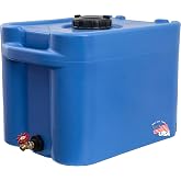RomoTech 82129393, 35 Gallon Blue Portable Stackable Water Storage Tank | BPA-Free, NSF Approved, Portable Potable Water Storage, Handles &amp; Brass Spigot, UV Stabilized, Made in USA