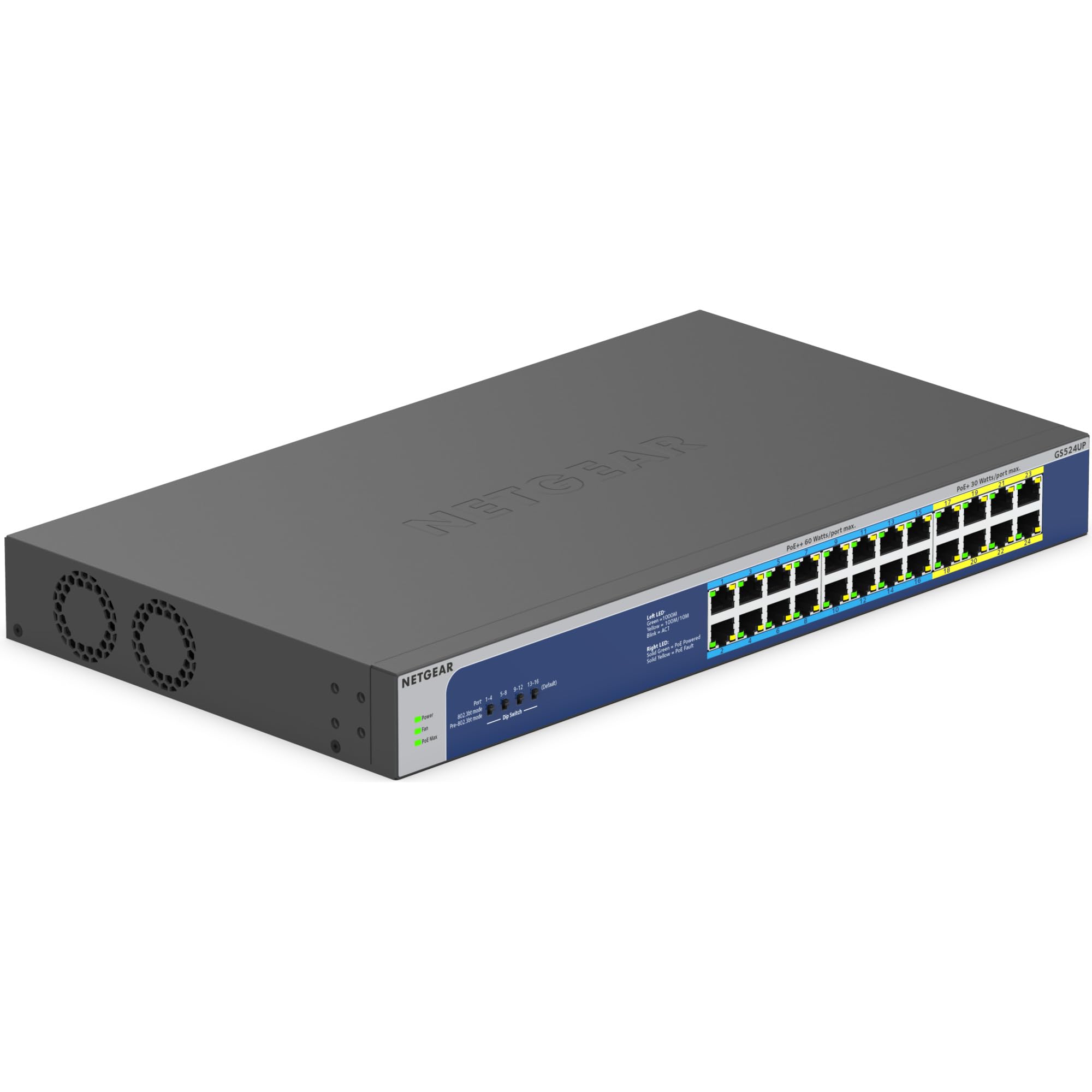 NETGEAR GS524PP - Switch - unmanaged - 24 x 10/100/1000 (PoE+) - desktop, rack-mountable - PoE+ (300 W) - AC 100 - 230 V