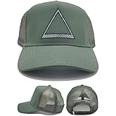 Cult of Individuality HVMAN Human New Luxe Studded Triangle Logo Mesh Trucker Olive Green Era Snapback Hat