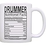 Drummer Gifts Drummer Nutritional Facts Label Percussion Drum Player Gift Coffee Mug Tea Cup White