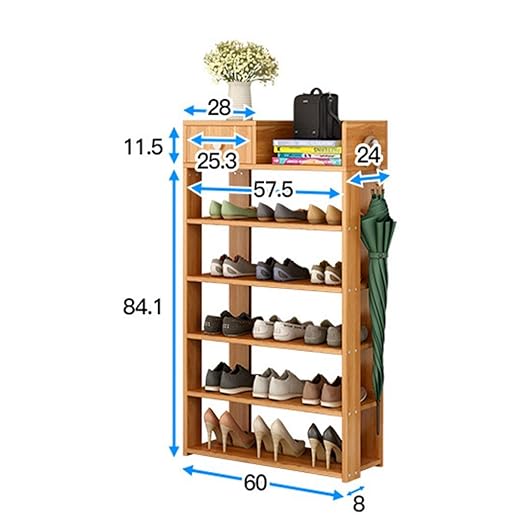 ZYuLi Scnunreg Mehrlagiger Schuhschrank Einfacher Haushaltslagerschuh Schwarz 60, Grundfarbe 60 (größe : 6 Layers of Primary 