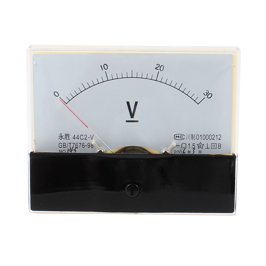 Sourcingmap Fine Rectangle Dial Voltage Meter Voltmeter 44C2-V DC 0-30V